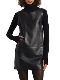 Faux Leather Sleeveless Minidress