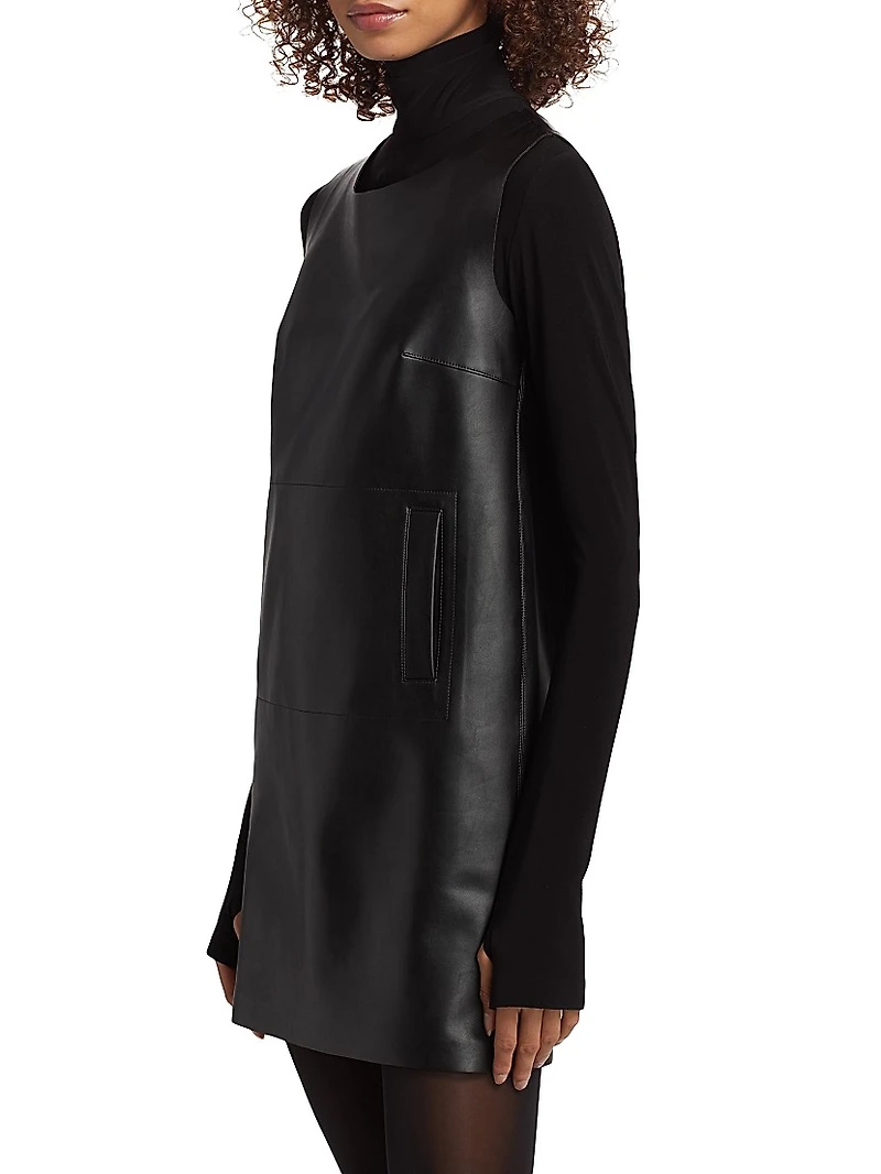 Faux Leather Sleeveless Minidress