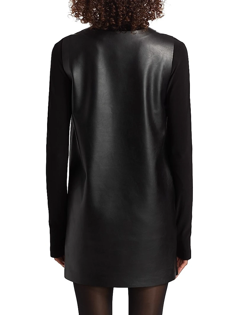 Faux Leather Sleeveless Minidress