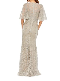 Embroidered Lace Gown