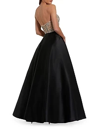 Embellished Bustier Strapless Ballgown