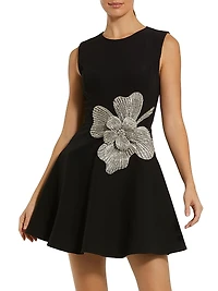 Embellished Crepe Minidress
