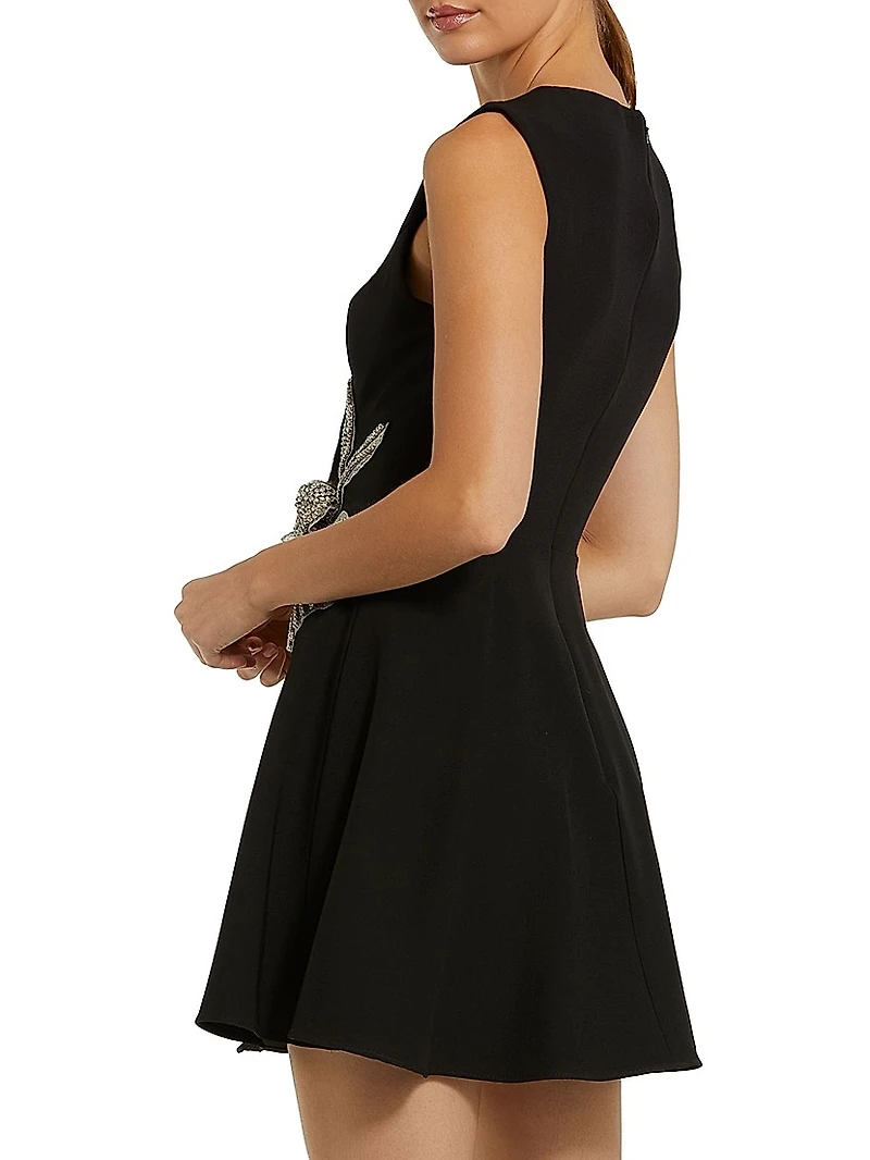 Embellished Crepe Minidress