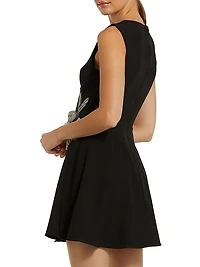 Embellished Crepe Minidress