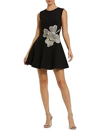 Embellished Crepe Minidress