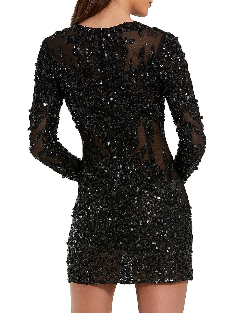Sheer Sequined Minidress