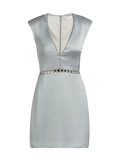 Teigan Satin Embellished Minidress
