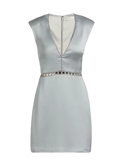 Teigan Satin Embellished Minidress