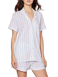 2-Piece Stripe Shorts Pajama Set