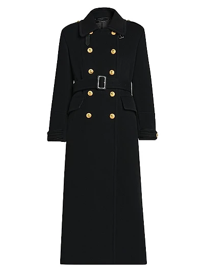 Wool Double-Breasted Belted Coat