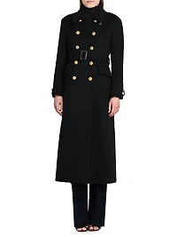 Wool Double-Breasted Belted Coat