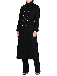 Wool Double-Breasted Belted Coat