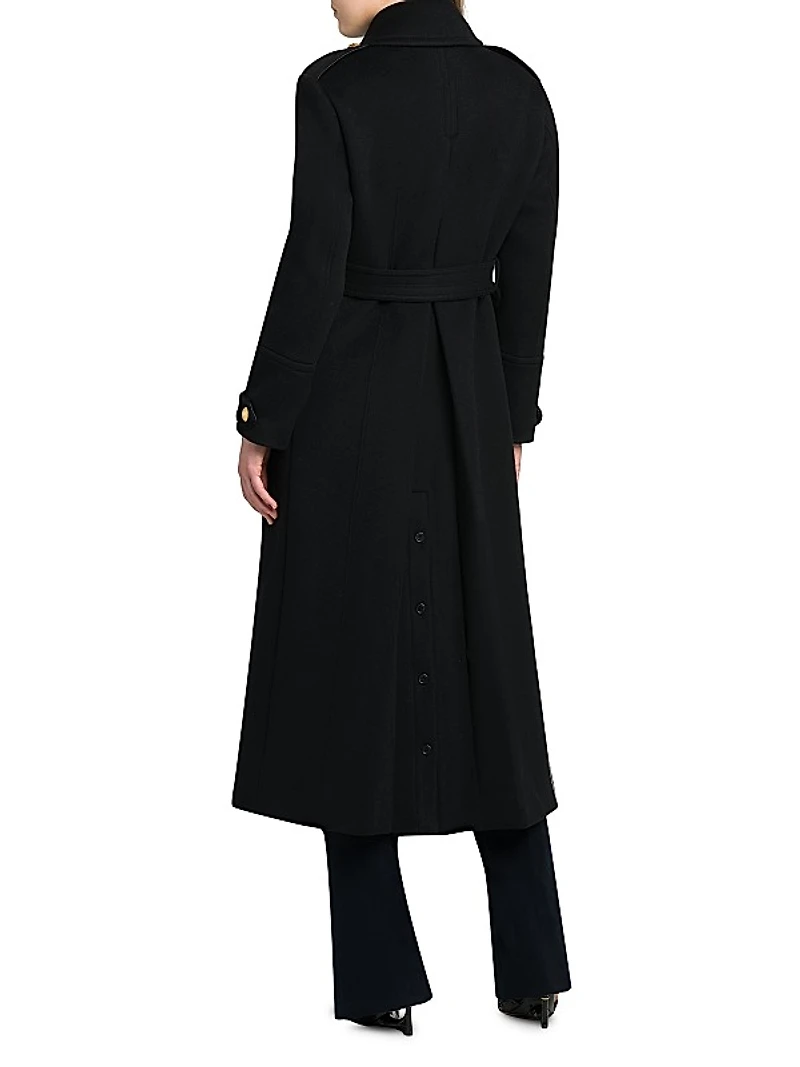 Wool Double-Breasted Belted Coat