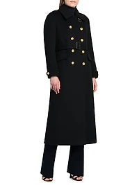 Wool Double-Breasted Belted Coat