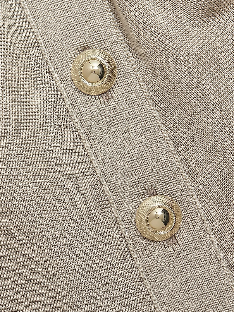 Slinky Button-Back Halter Gown