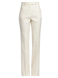 Wool-Silk Twill Tailored Pants