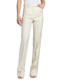 Wool-Silk Twill Tailored Pants