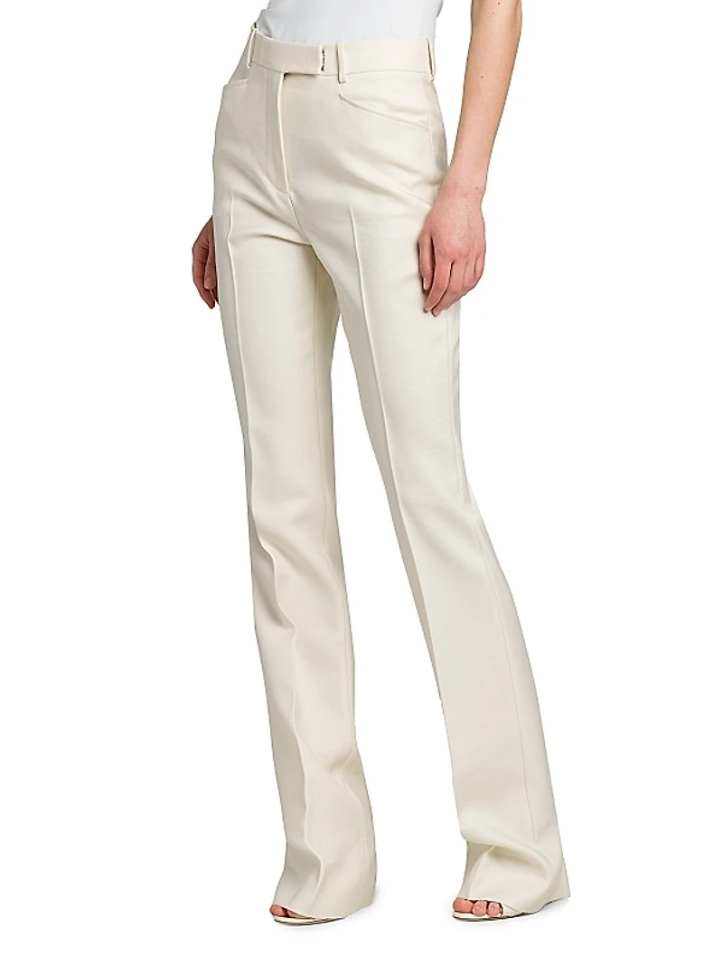 Wool-Silk Twill Tailored Pants