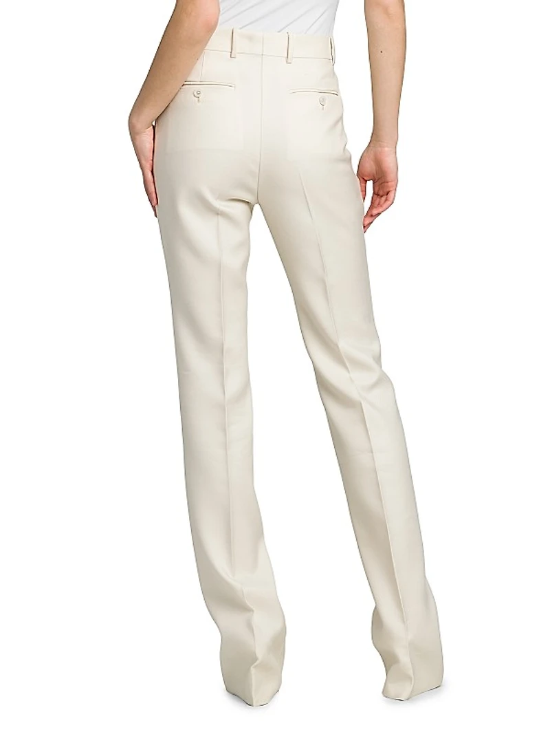Wool-Silk Twill Tailored Pants