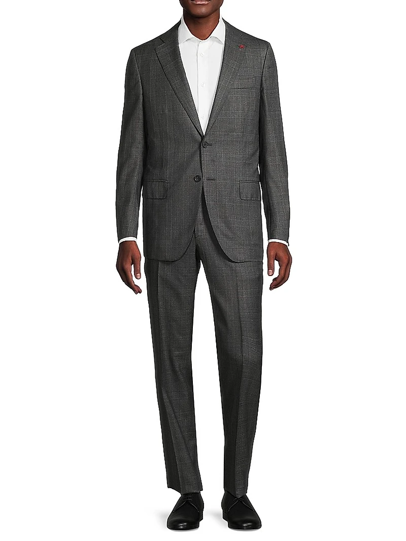 Check Wool Single-Breasted Suit