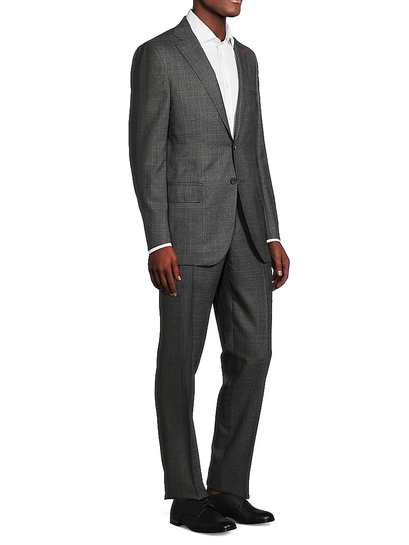 Check Wool Single-Breasted Suit