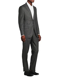 Check Wool Single-Breasted Suit