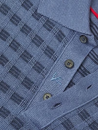 Silk-Cashmere-Wool Jacquard Polo Shirt