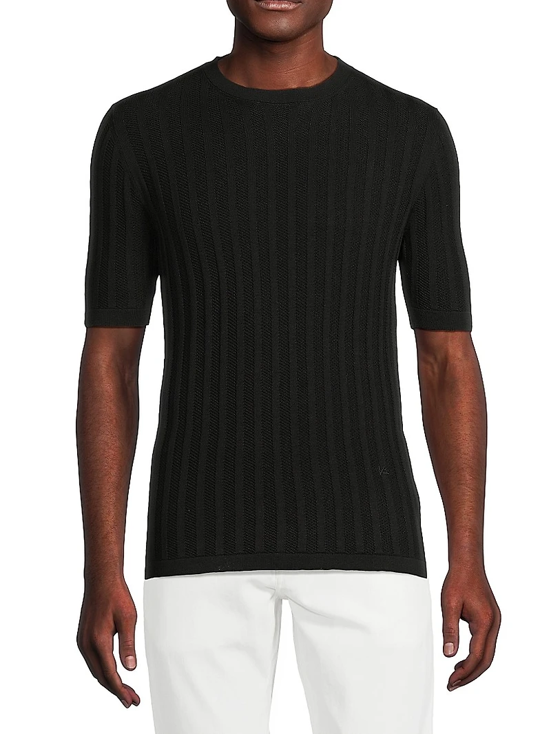 Rib And Links Silk T-Shirt