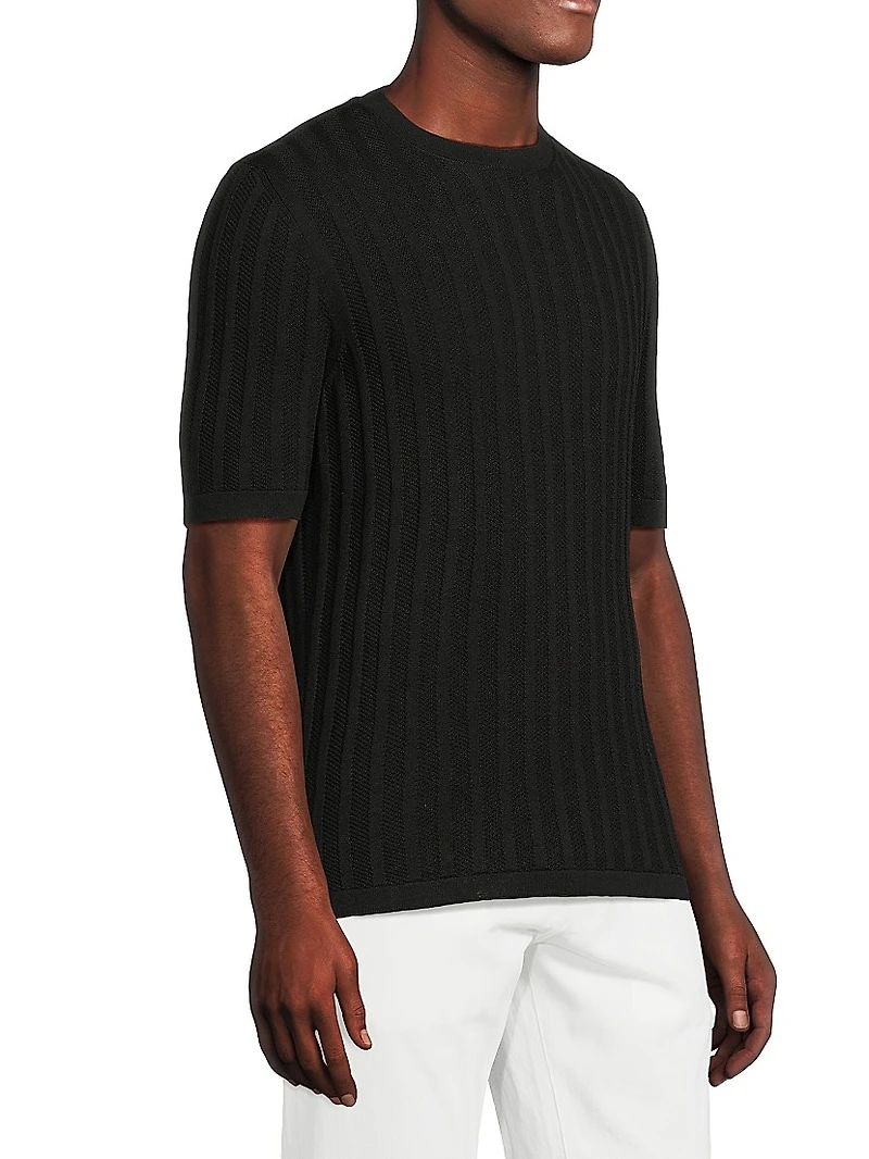 Rib And Links Silk T-Shirt