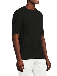 Rib And Links Silk T-Shirt