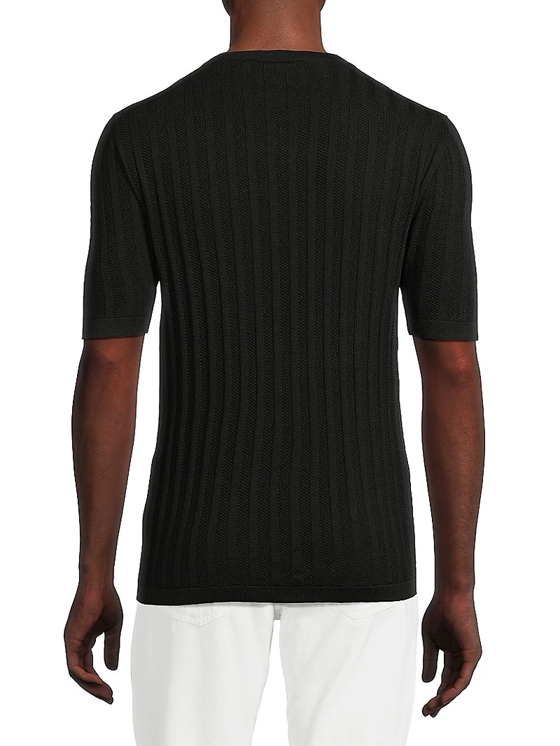 Rib And Links Silk T-Shirt