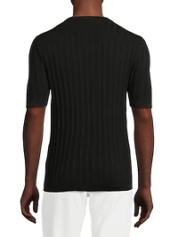 Rib And Links Silk T-Shirt