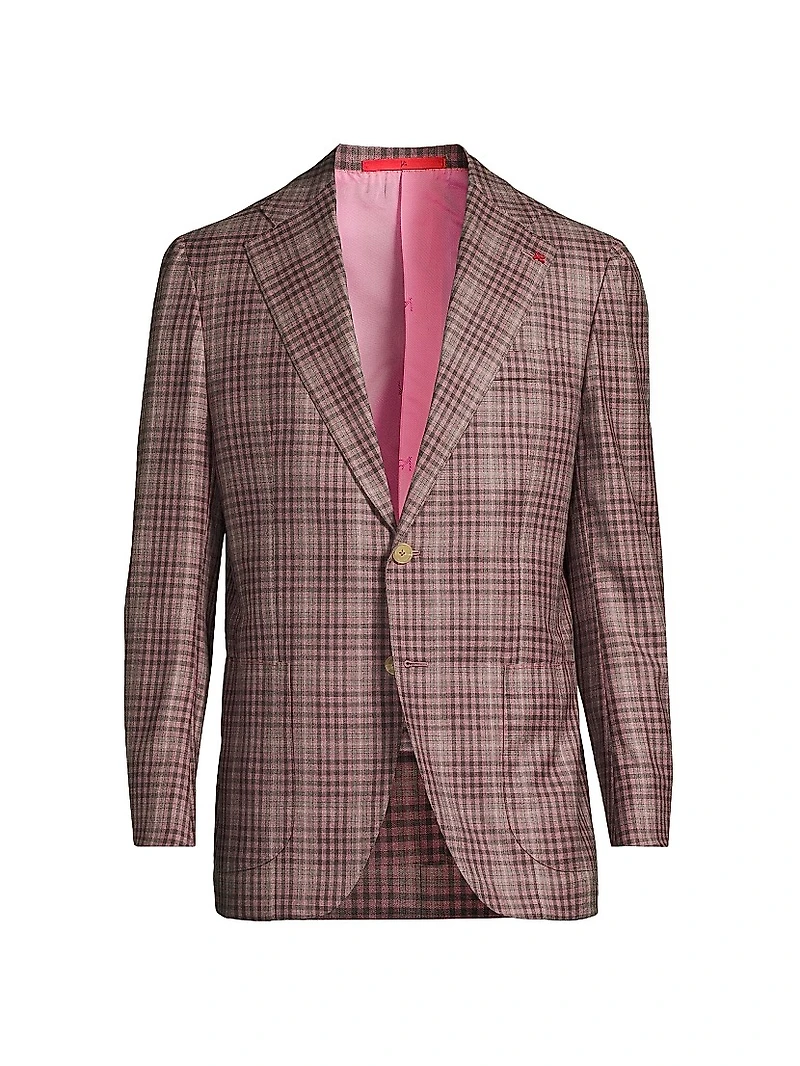 Check Wool Two-Button Blazer