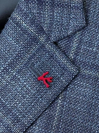 Check Wool-Blend Two-Button Blazer