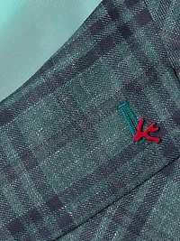 Check Wool-Blend Two-Button Blazer