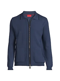 Wool-Silk Zip-Up Jacket