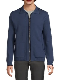 Wool-Silk Zip-Up Jacket