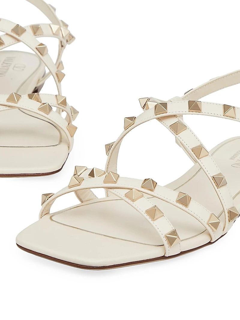 Calfskin Rockstud Sandals with Straps