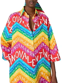 Chevron 24 Popeline Short Dress