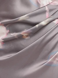 Janae Satin Floral Asymmetric Maxi Dress