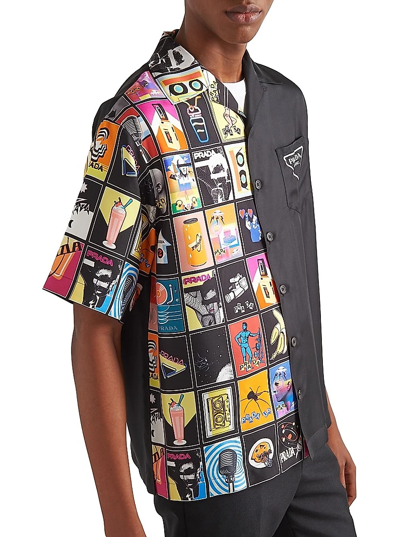 Double Match Silk Twill Shirt