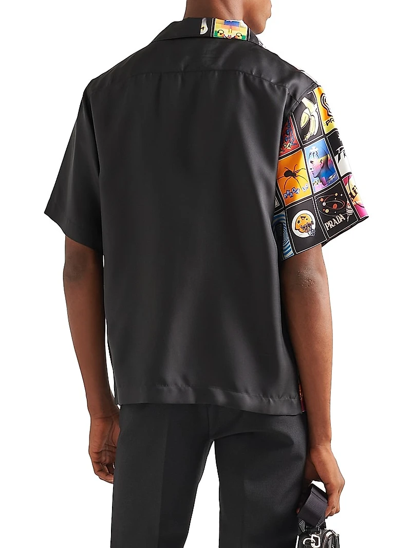 Double Match Silk Twill Shirt