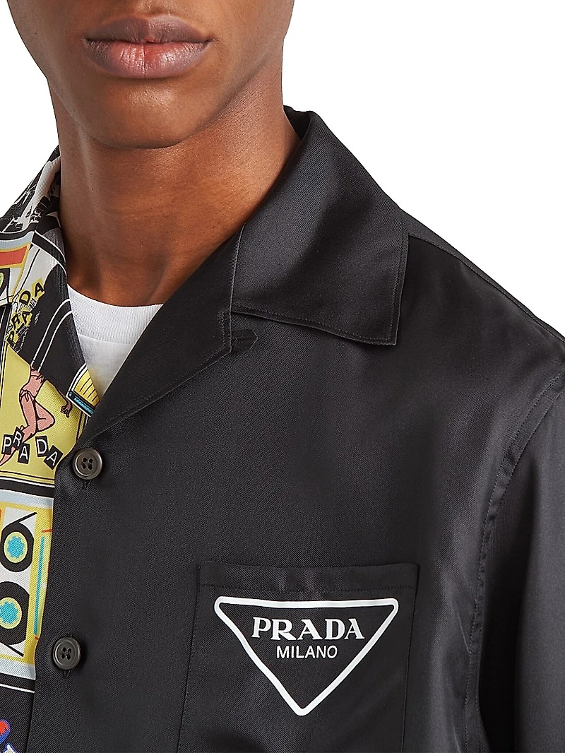 Double Match Silk Twill Shirt