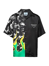 Double Match Silk Twill Shirt