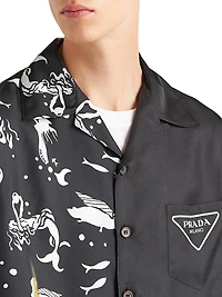 Double Match Silk Twill Shirt