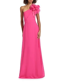 Allegra Asymmetric Chiffon Gown