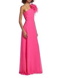 Allegra Asymmetric Chiffon Gown