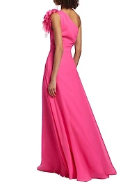 Allegra Asymmetric Chiffon Gown