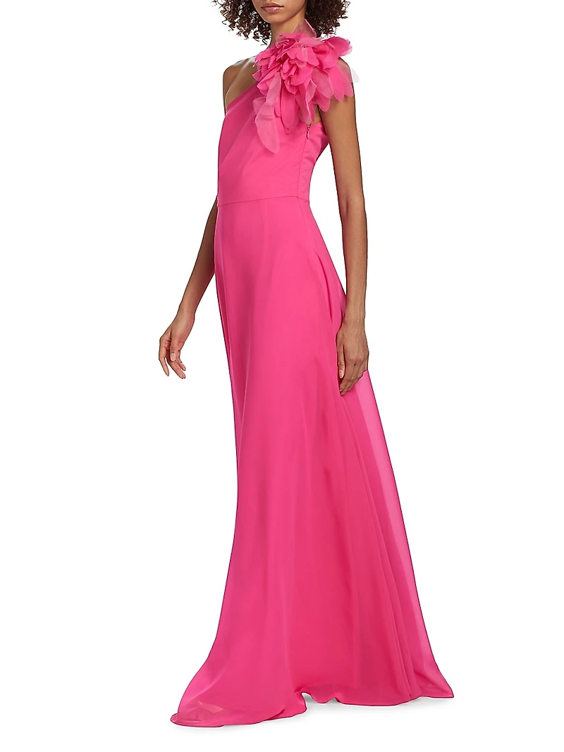 Allegra Asymmetric Chiffon Gown