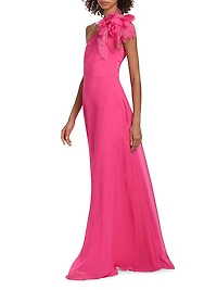 Allegra Asymmetric Chiffon Gown